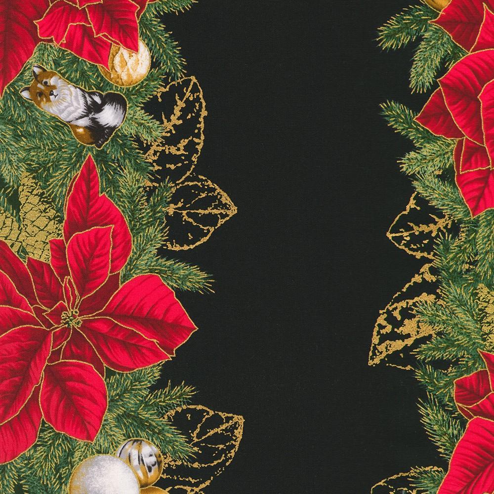 robert kaufman fabrics SRKM-23699-2 BLACK from Holiday Flourish - Forest Glen