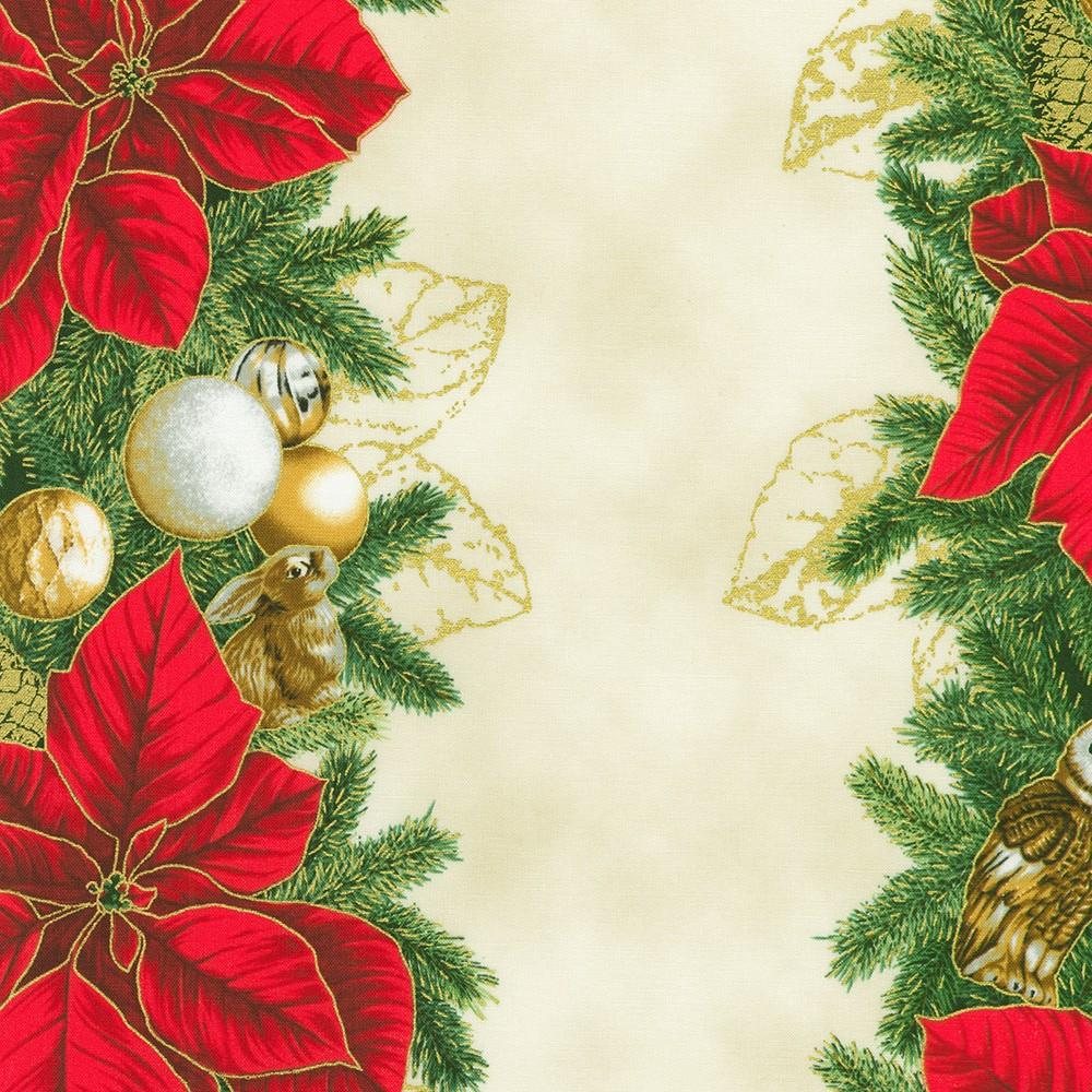 Robert Kaufman Fabrics SRKM-23699-84 CREAM From Holiday Flourish - Forest Glen