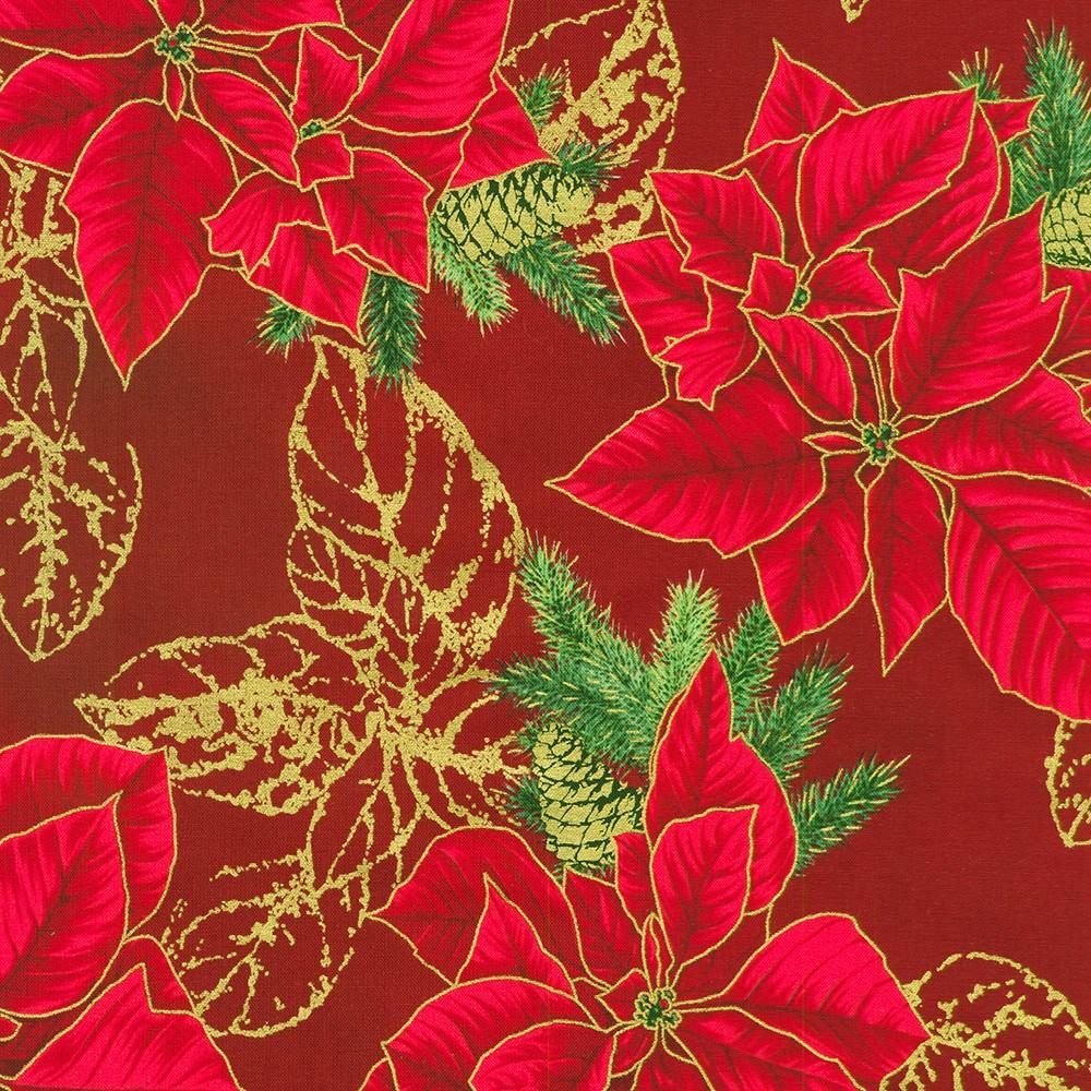 robert kaufman fabrics SRKM-23700-113 CRANBERRY from Holiday Flourish - Forest Glen
