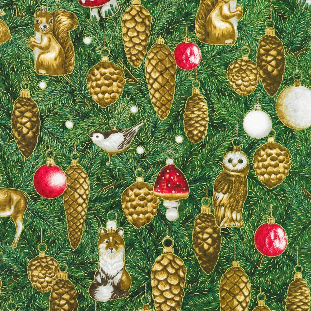 robert kaufman fabrics SRKM-23701-224 EVERGREEN from Holiday Flourish - Forest Glen
