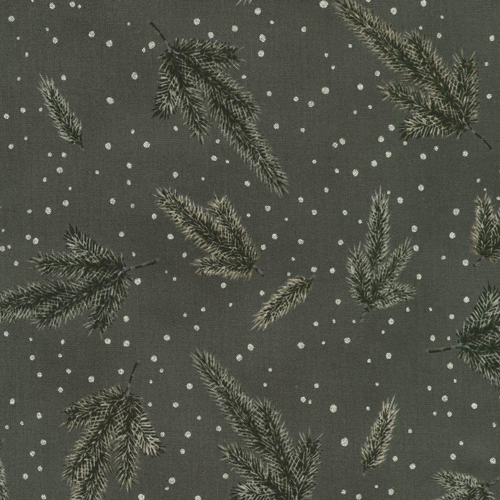 robert kaufman fabrics SRKM-23703-184 CHARCOAL from Holiday Flourish - Forest Glen