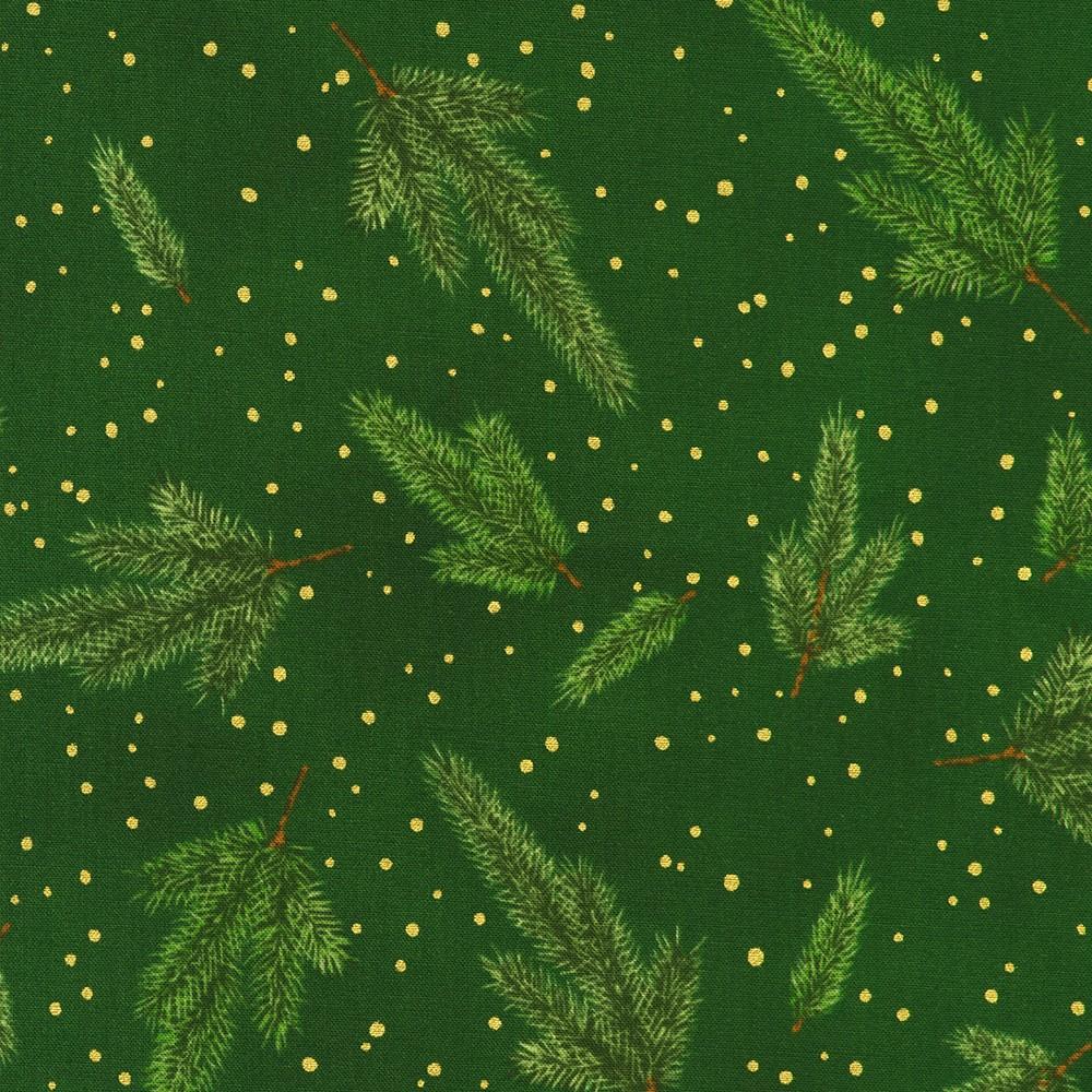 robert kaufman fabrics SRKM-23703-224 EVERGREEN from Holiday Flourish - Forest Glen