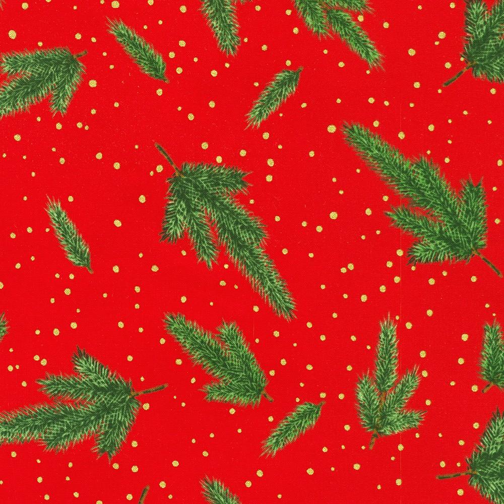 robert kaufman fabrics SRKM-23703-91 CRIMSON from Holiday Flourish - Forest Glen