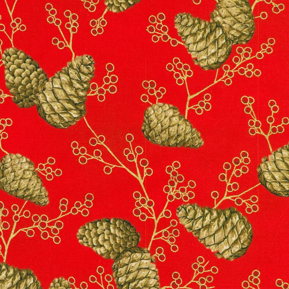 robert kaufman fabrics SRKM-23705-91 CRIMSON from Holiday Flourish - Forest Glen