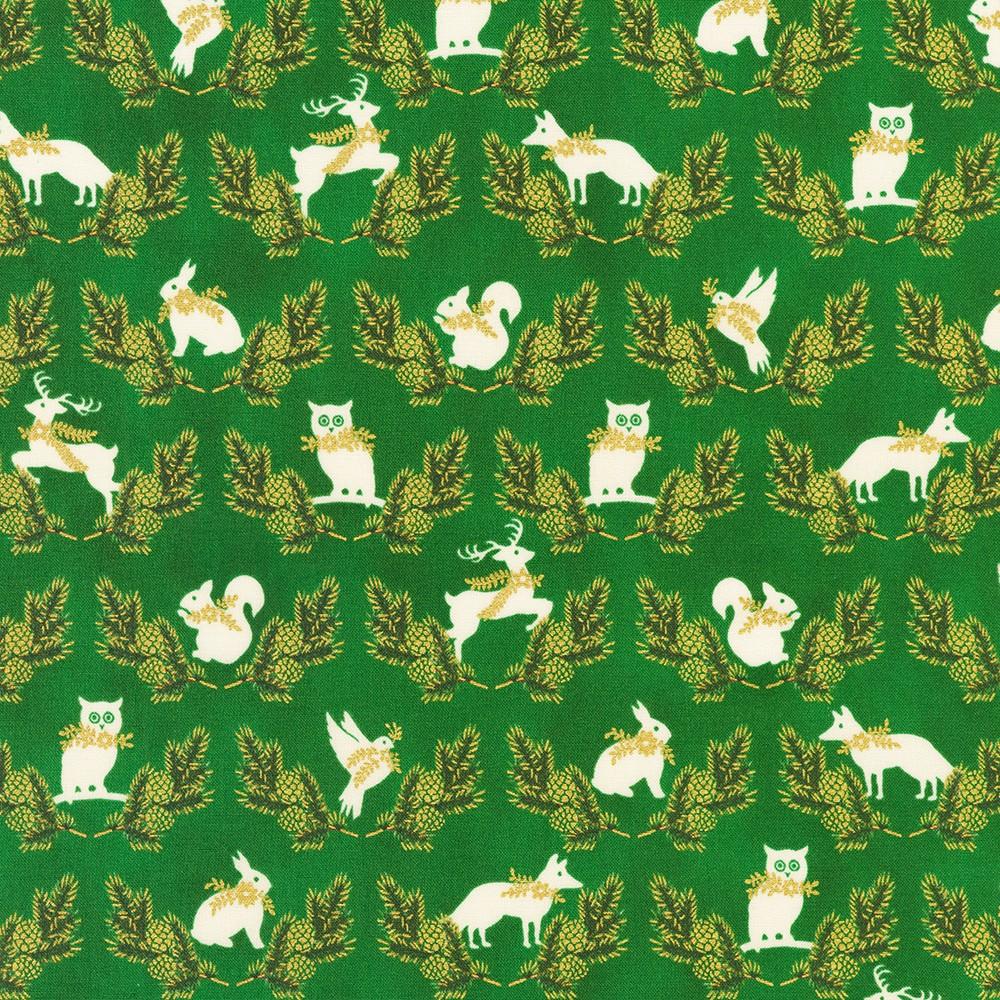 robert kaufman fabrics SRKM-23706-274 PINE from Holiday Flourish - Forest Glen