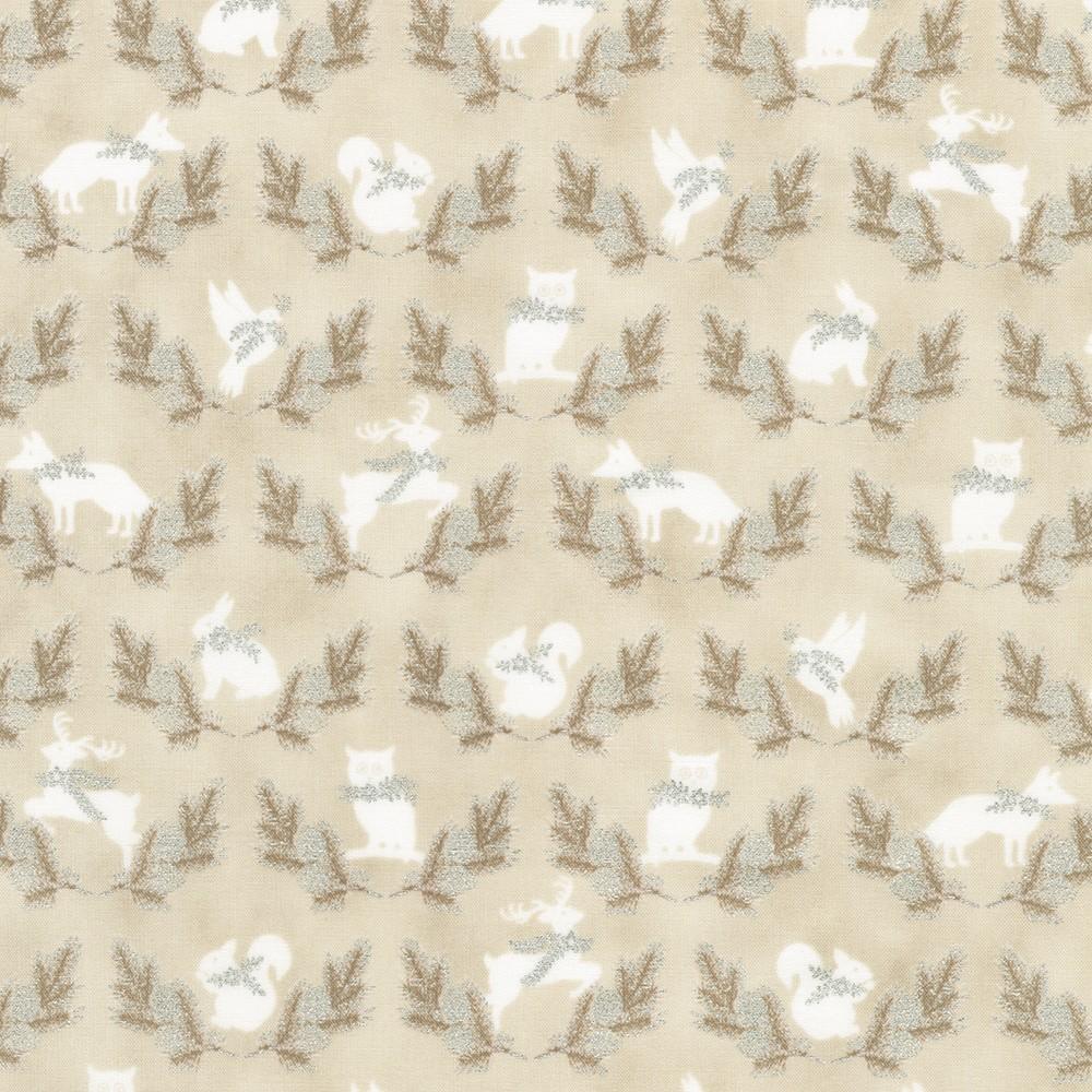 Robert Kaufman Fabrics SRKM-23706-303 BLANC From Holiday Flourish - Forest Glen