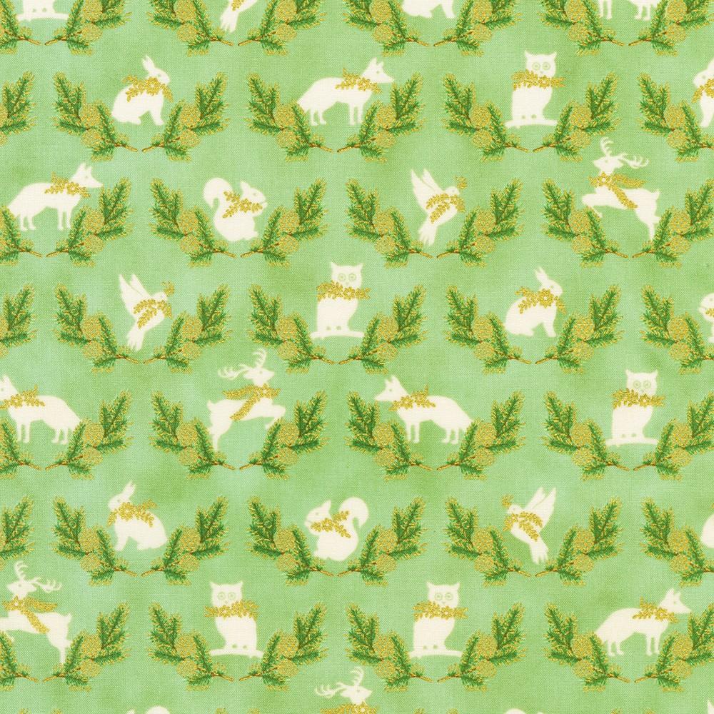 robert kaufman fabrics SRKM-23706-308 FRESH DEW from Holiday Flourish - Forest Glen