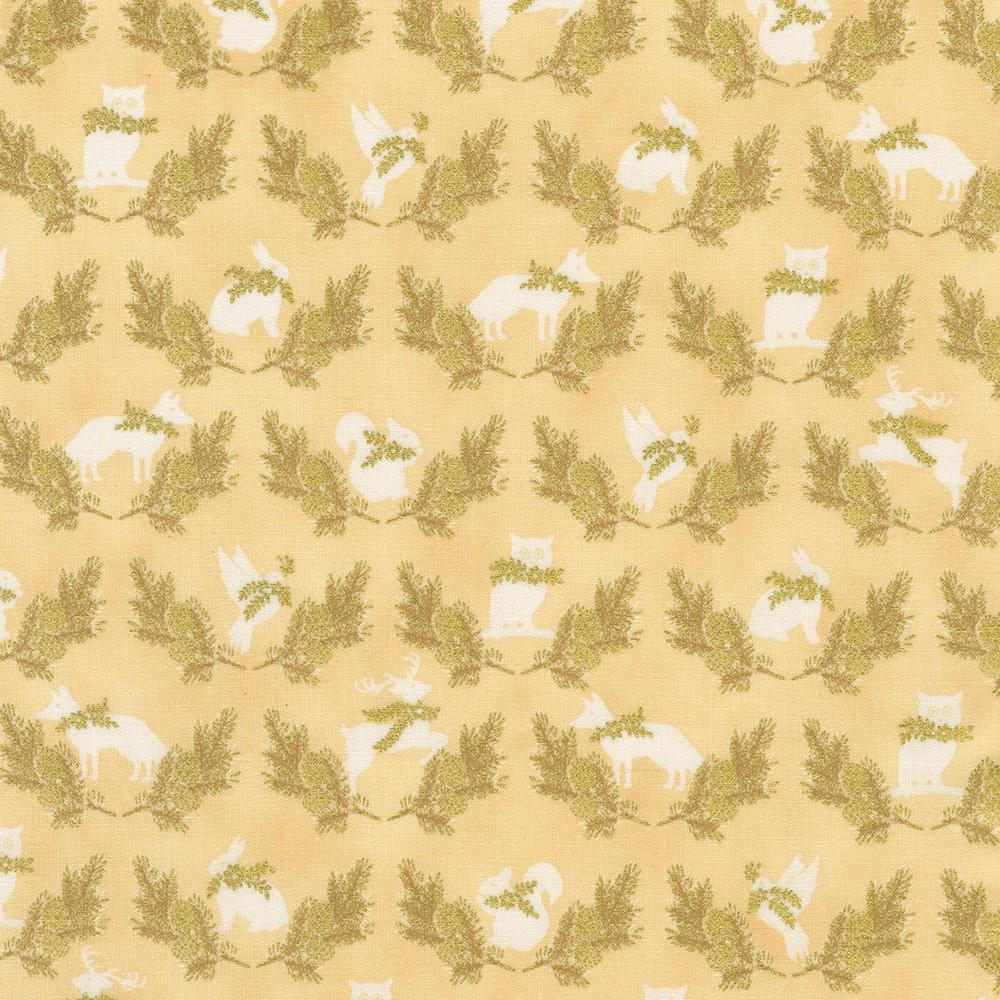 robert kaufman fabrics SRKM-23706-85 VANILLA from Holiday Flourish - Forest Glen