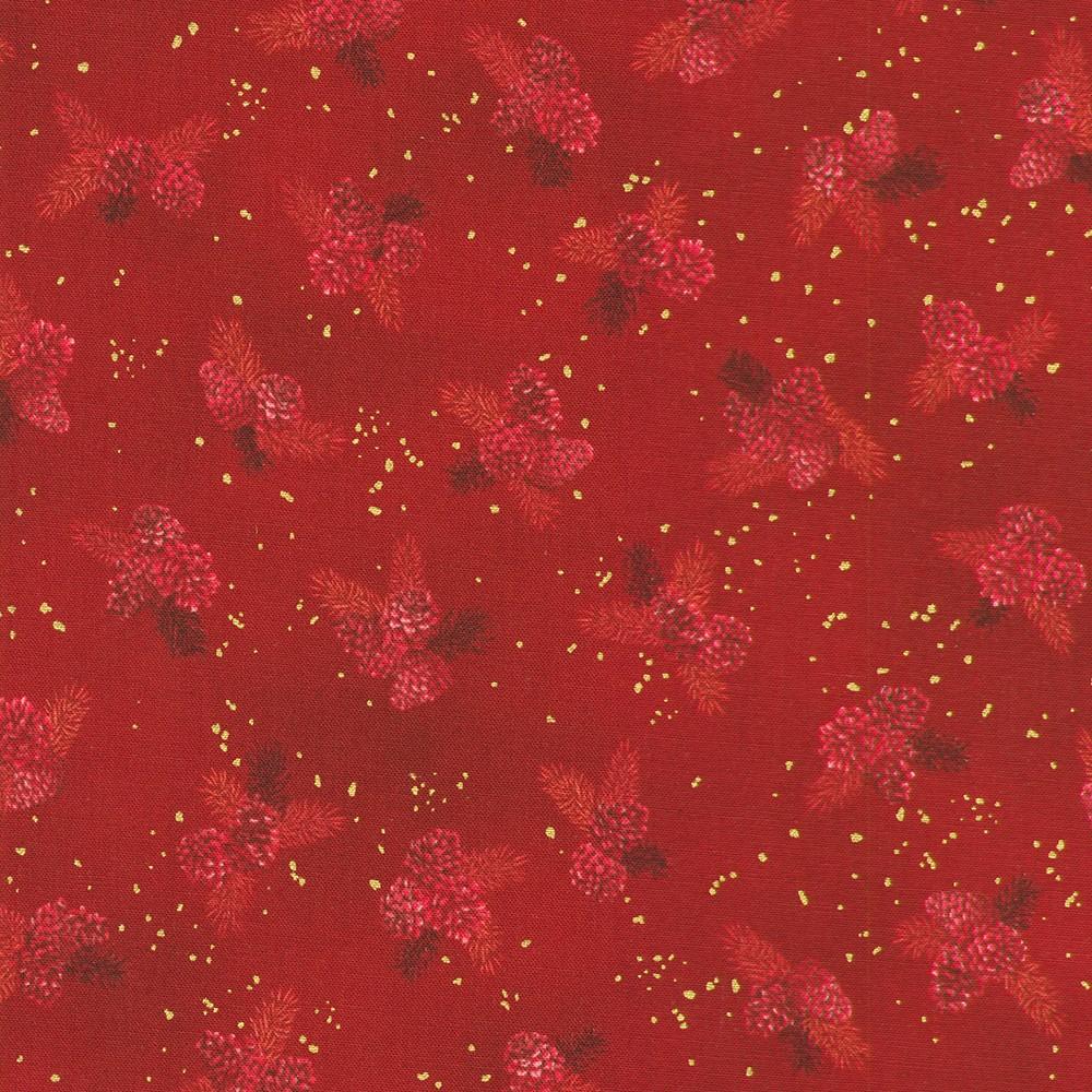robert kaufman fabrics SRKM-23707-113 CRANBERRY from Holiday Flourish - Forest Glen