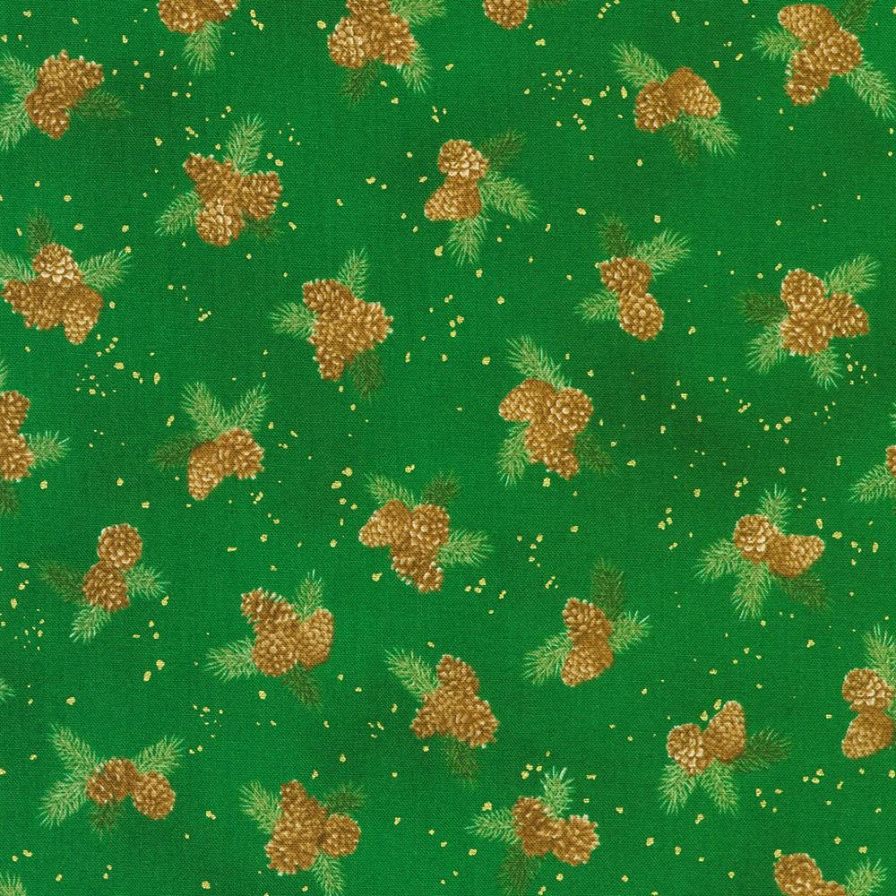 robert kaufman fabrics SRKM-23707-274 PINE from Holiday Flourish - Forest Glen