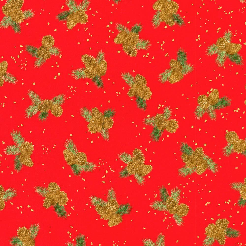 robert kaufman fabrics SRKM-23707-91 CRIMSON from Holiday Flourish - Forest Glen