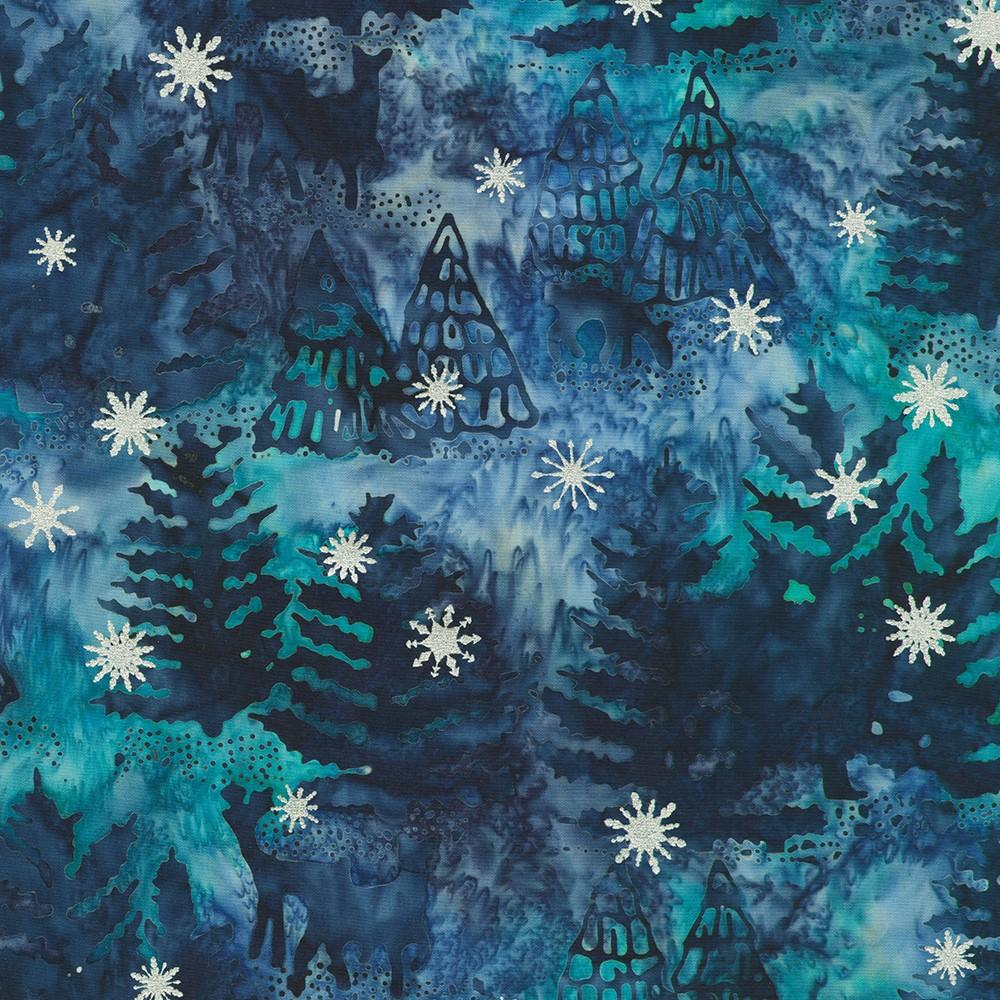 Robert Kaufman Fabrics SRKM-23961-312 STARRY NIGHT From Artisan Batiks: Evergreen Ice