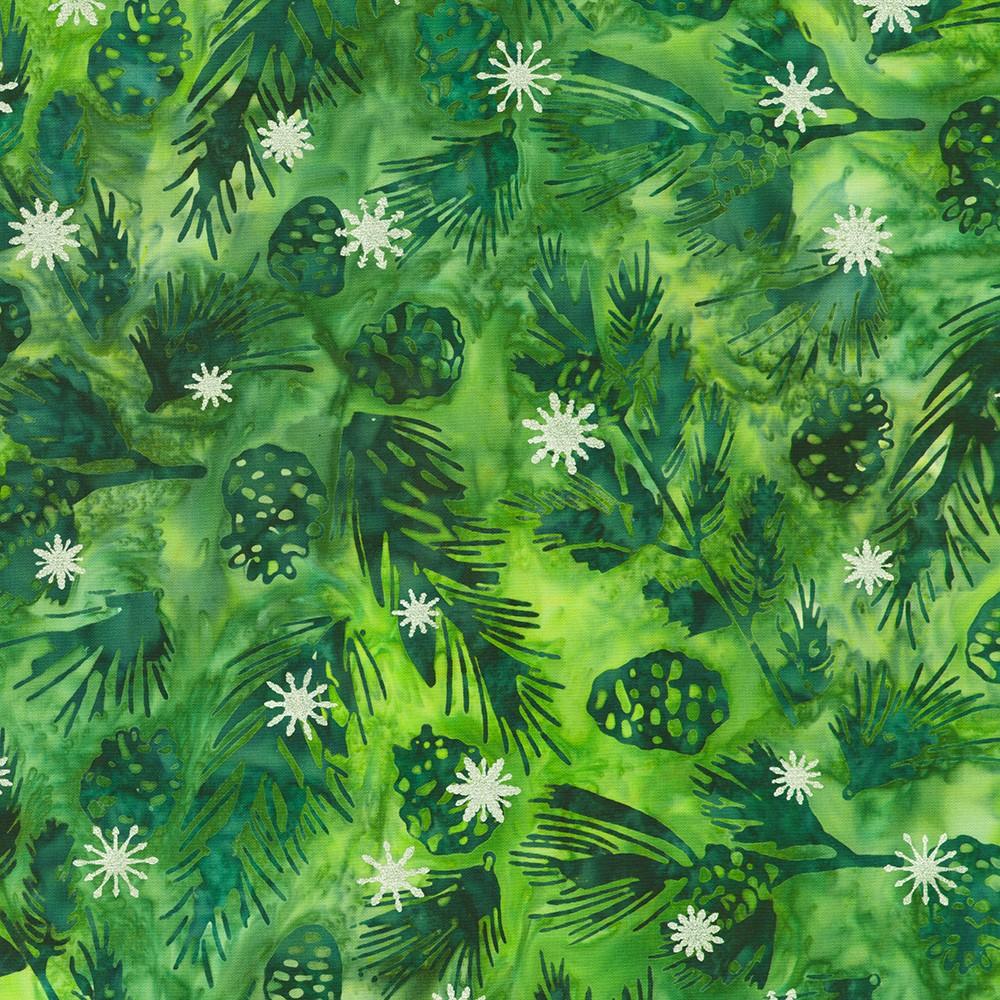Robert Kaufman Fabrics SRKM-23964-274 PINE From Artisan Batiks: Evergreen Ice