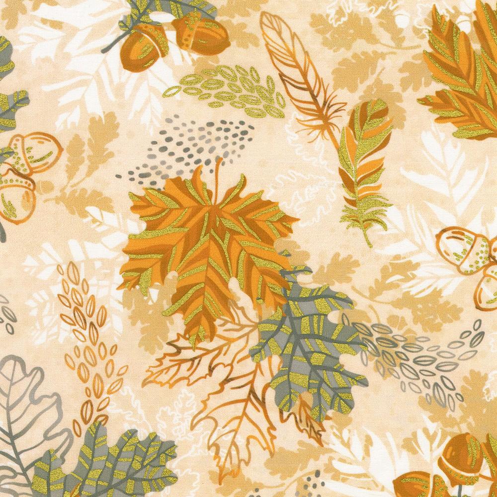 robert kaufman fabrics WELDM-23971-14 NATURAL by Vanessa Lillrose & Linda Fitch from Wishwell: Autumnstone