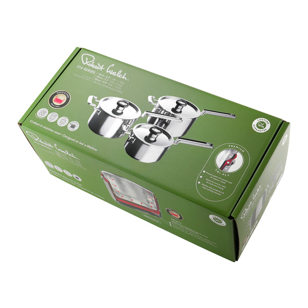 Robert Welch 316 Series Cookware Saucepan Set 3 Piece