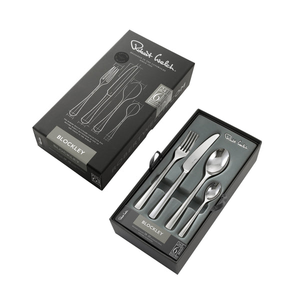 Robert Welch Blockley Bright Cutlery Set 30 Piece For 6 People - 6 Free Steak Knives