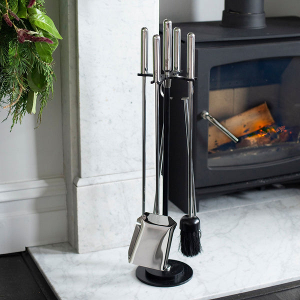 Robert Welch Brunel Tall Fire Irons Set With Coal Tongs