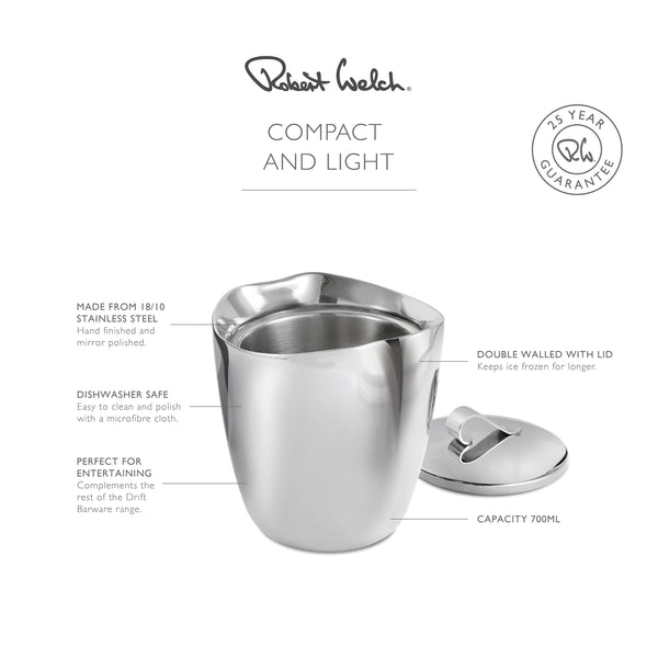 Robert Welch Drift Double Walled Ice Bucket With Bar Tongs