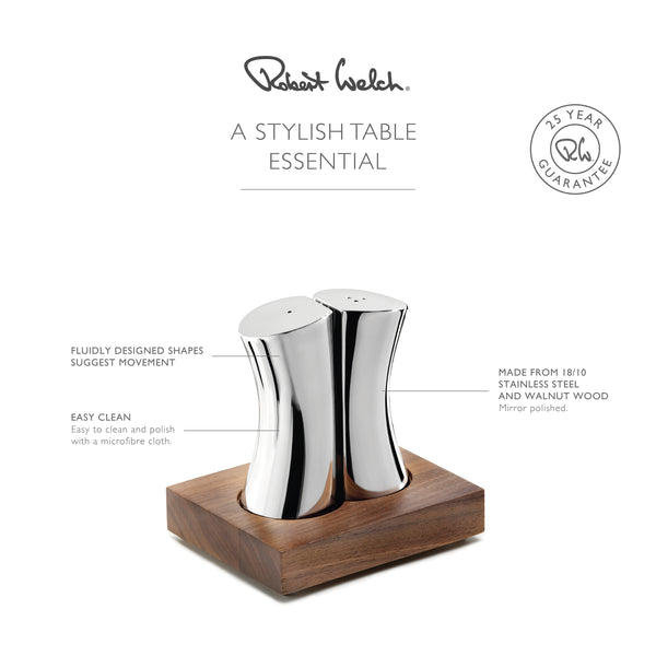 Robert Welch Drift Salt & Pepper Shakers And Stand Set