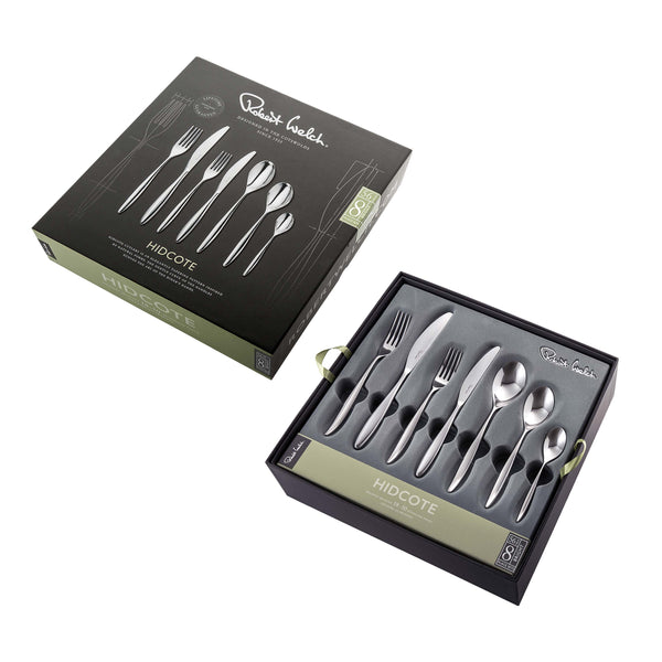 Robert Welch Hidcote Bright Cutlery Set 64 Piece For 8 People - 8 Free Steak Knives