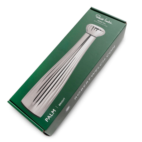 Robert Welch Palm Bright Stainless Steel Large Black Pepper Mill