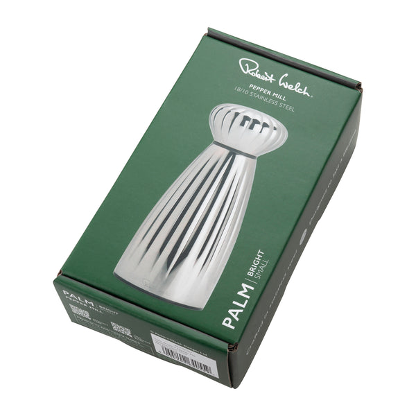 Robert Welch Palm Bright Stainless Steel Small Black Pepper Mill