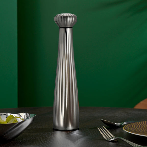 Robert Welch Palm Satin Stainless Steel Large Black Pepper Mill