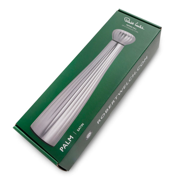 Robert Welch Palm Satin Stainless Steel Large Black Pepper Mill