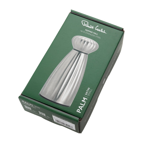 Robert Welch Palm Satin Stainless Steel Small Black Pepper Mill