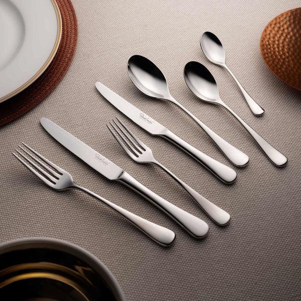 Robert Welch Radford Bright Cutlery Set 64 Piece For 8 People - 8 Free Steak Knives