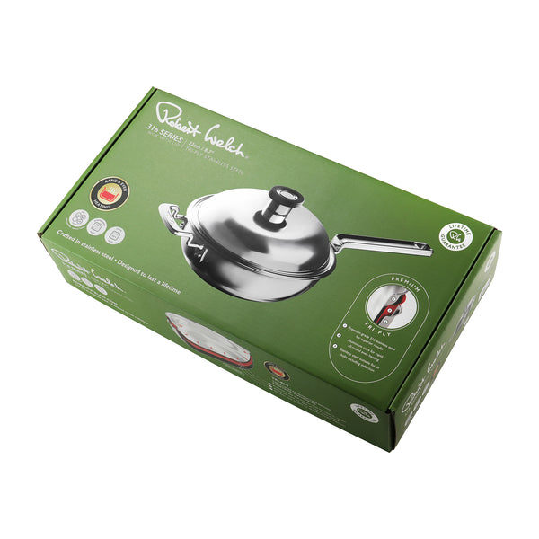 Robert Welch 316 Series Cookware Wok With Lid 22cm