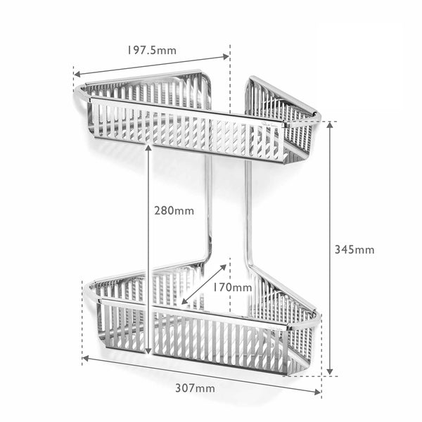 Robert Welch Burford Corner Shower Basket Double