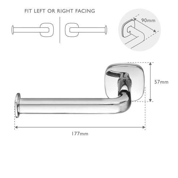 Robert Welch Burford Toilet Roll Holder Fixed