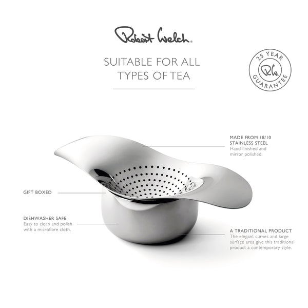 Robert Welch Drift Tea Strainer & Bowl