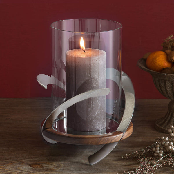 Robert Welch Taupe Rustic Shine Pillar Candle 13cm
