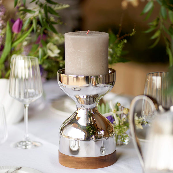 Robert Welch Sandy Grey Rustic Shine Pillar Candle 10cm