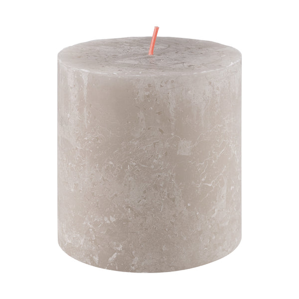 robert welch Sandy Grey Rustic Shine Pillar Candle 10cm
