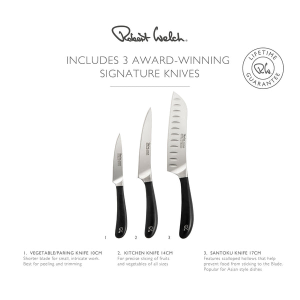 Robert Welch Signature Book Oak Chef's Set With Knife Sharpener