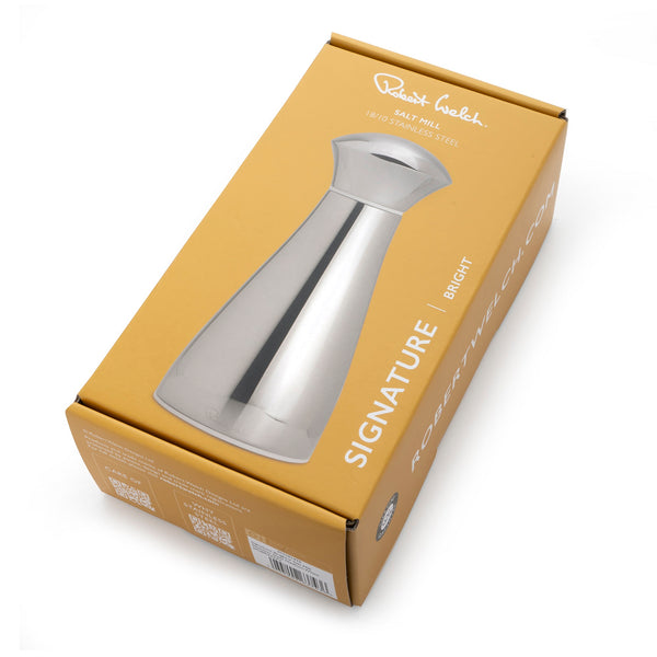 Robert Welch Signature Bright Stainless Steel Medium White Salt Mill