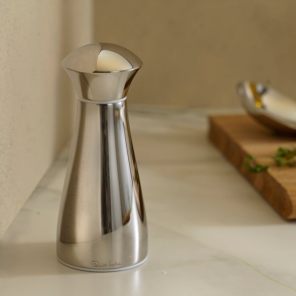 Robert Welch Signature Bright Stainless Steel Small White Salt Mill