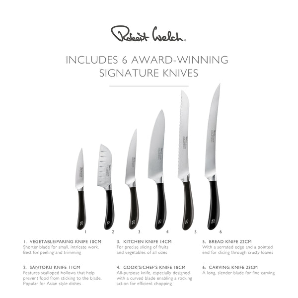 Robert Welch Signature Knife Block Set With Sharpener