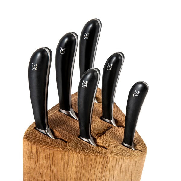 Robert Welch Signature Prism Oak Knife Block Set With Knife Sharpener