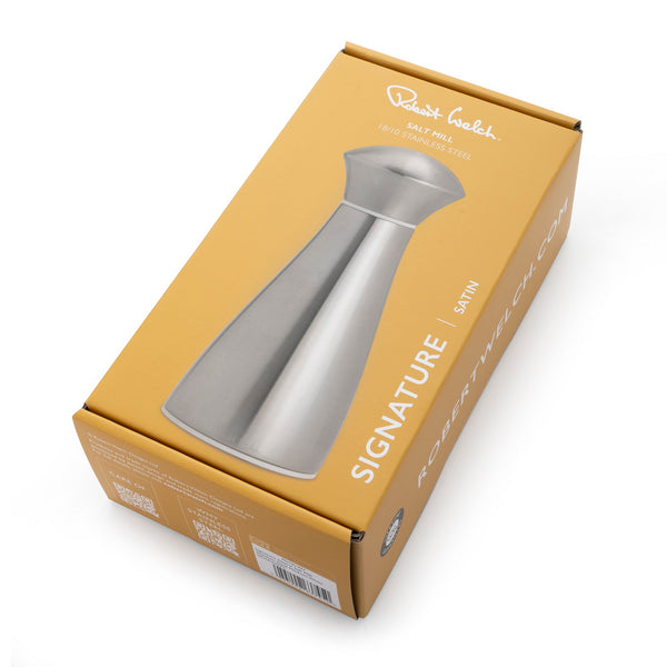 Robert Welch Signature Satin Stainless Steel Medium White Salt Mill