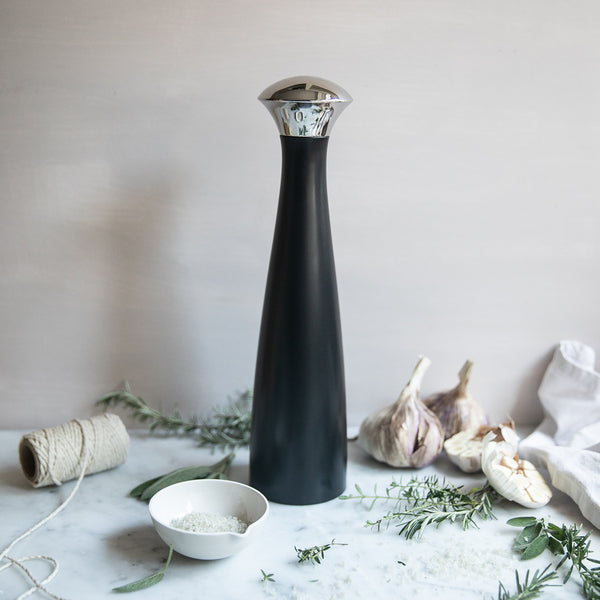 Robert Welch Signature Utensil Stand Set With Signature Large Black Pepper Mill