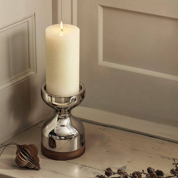 Robert Welch Soft Pearl Rustic Shine Pillar Candle 13cm