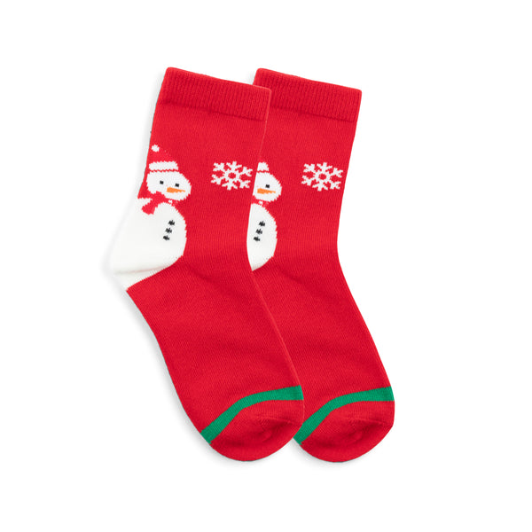 Robin Ruth Christmas Socks - Kids Size 30-35 - Set Of 2 Pair Santa Snowmen