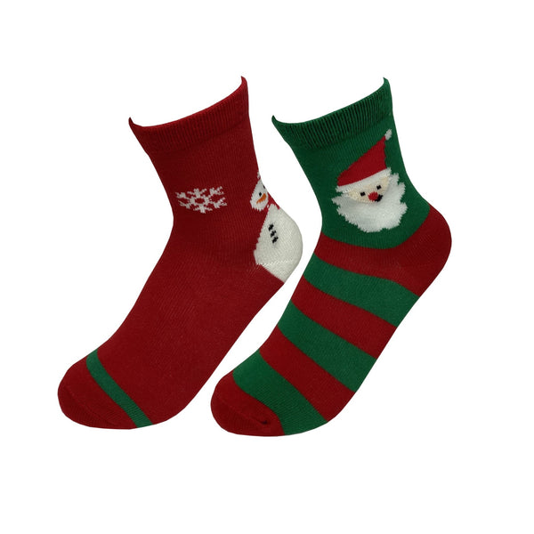 robin ruth Christmas Socks - Kids Size 30-35 - Set of 2 pair Santa Snowmen