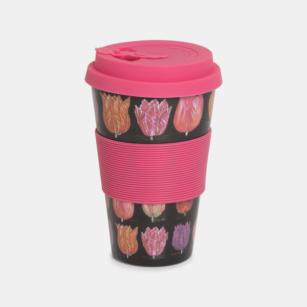 Robin Ruth Coffee To Go Mug - Tulips Black
