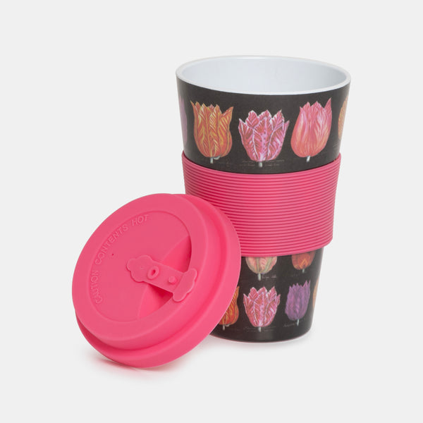 Robin Ruth Coffee To Go Mug - Tulips Black
