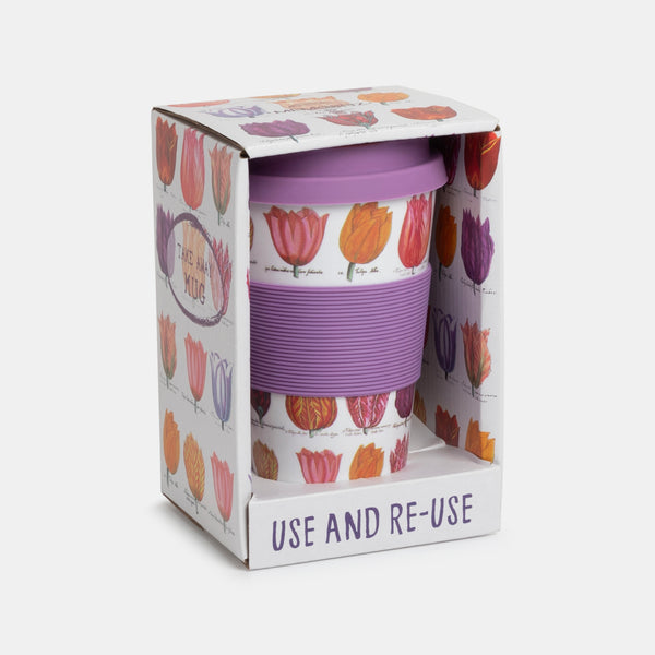 Robin Ruth Coffee To Go Mug - Tulips White